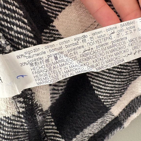 Zara size xs Plaid Black and White Women's Cropped Jacket - Picture 8 of 8